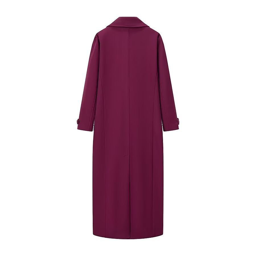 Damen Maxilanger Mantel aus Wollmix mit taillierter Silhouette und cleanem Revers Shop Nory