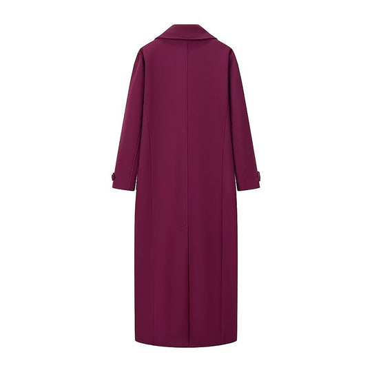 Damen Maxilanger Mantel aus Wollmix mit taillierter Silhouette und cleanem Revers Shop Nory