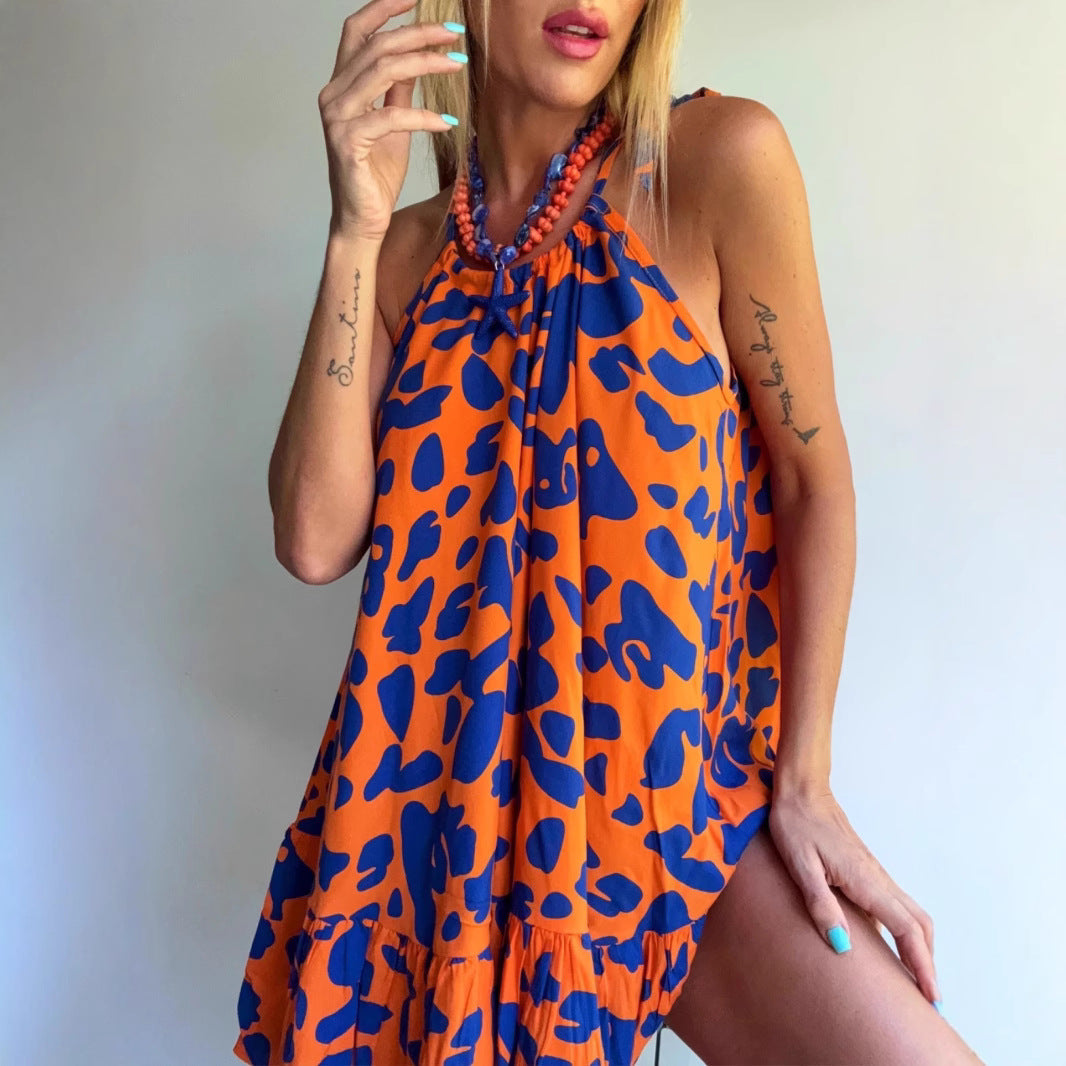 Damen Luftiges Sommerkleid mit asymmetrischem Saum und voluminösen Falten