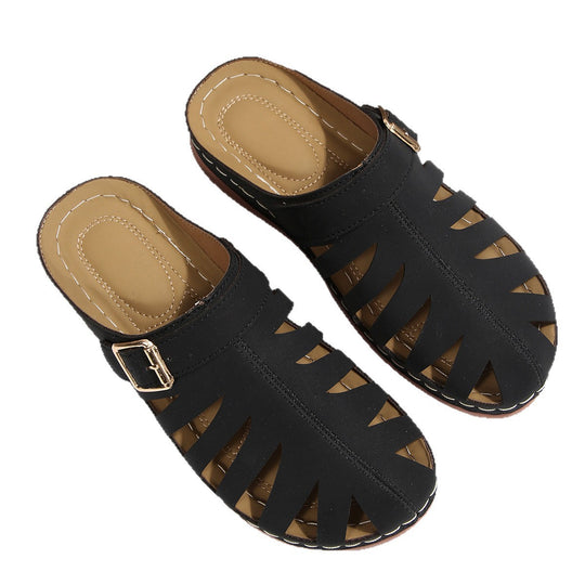 Damen Geschlossene Riemen-Pantoletten mit Cut-Outs und verstellbarer Schnalle Shop Nory