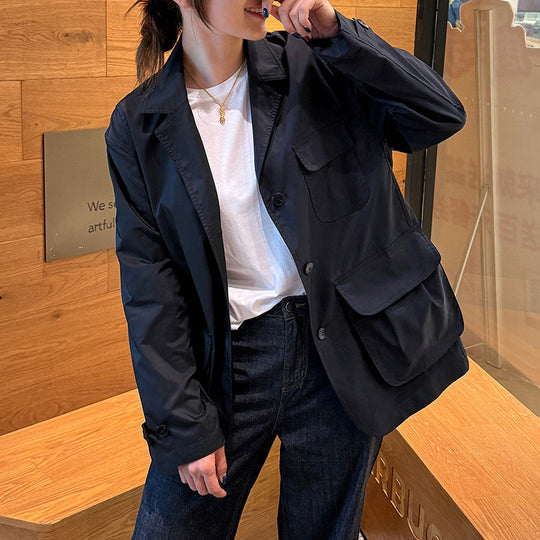 Damen Modische Utility-Jacke mit praktischen Taschen Shop Nory
