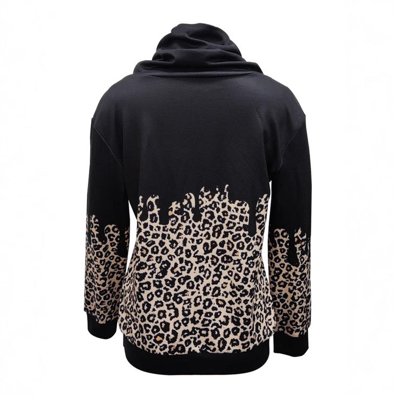 Damen Kapuzenpullover mit Leoparden-Print und Tropfen‑Effekt Shop Nory