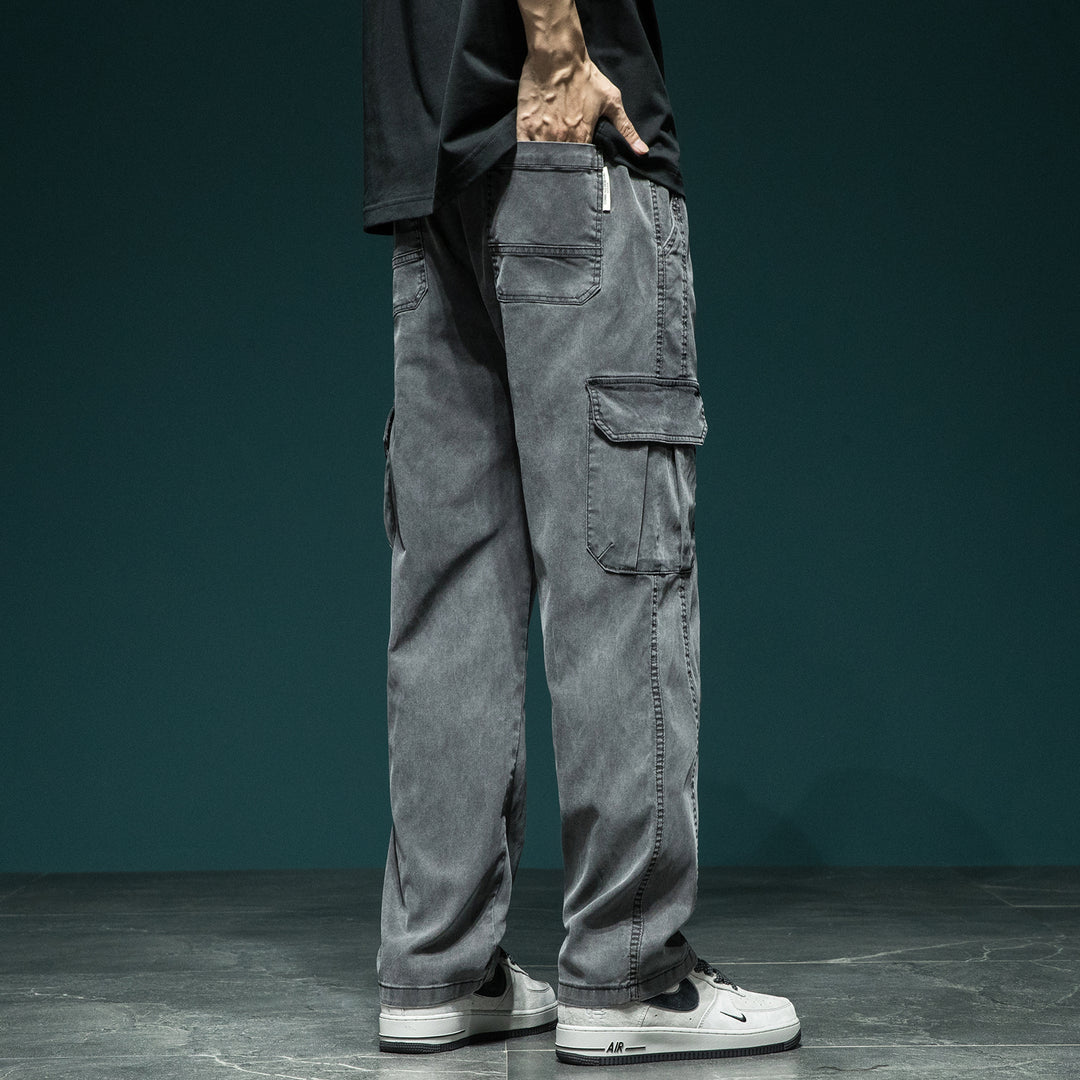 Herren Cargohose im Camouflage-Utility-Stil mit geradem Bein und robustem Canvas Shop Nory
