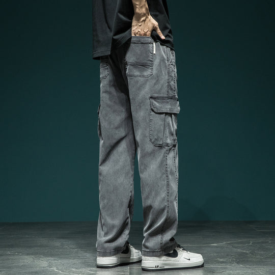 Herren Cargohose im Camouflage-Utility-Stil mit geradem Bein und robustem Canvas Shop Nory