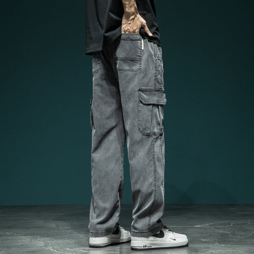 Herren Cargohose im Camouflage-Utility-Stil mit geradem Bein und robustem Canvas Shop Nory