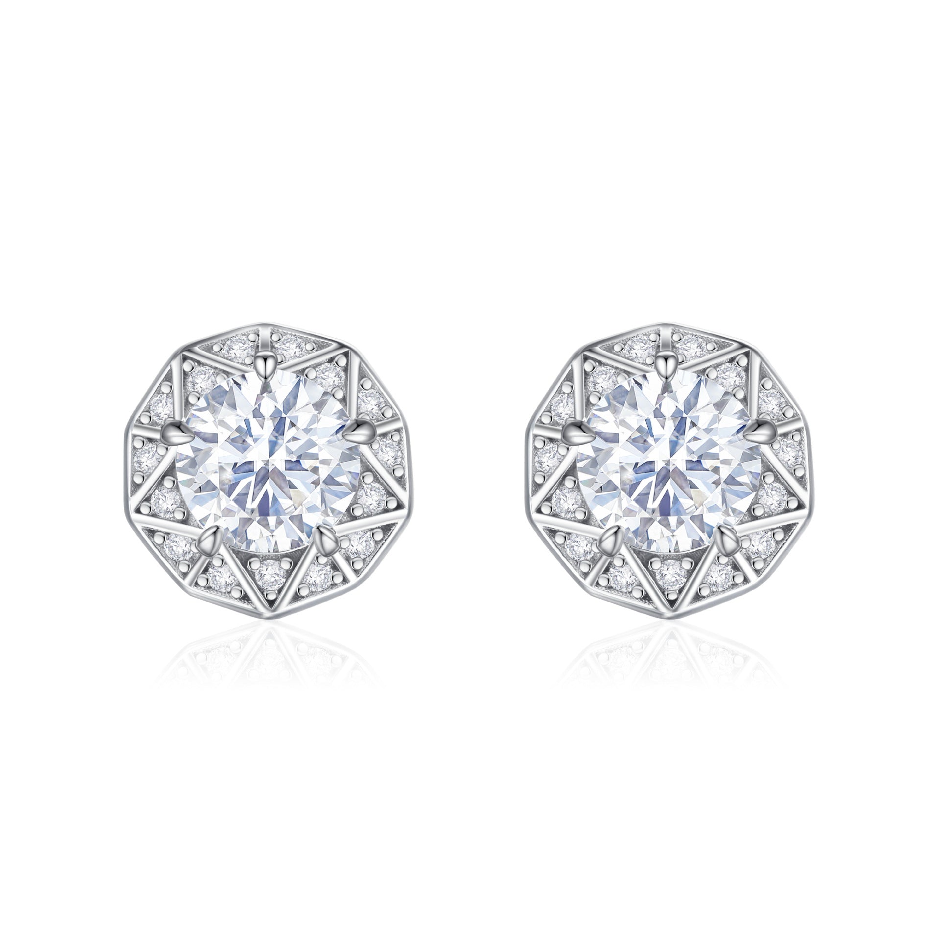 Damenohrringe mit elegantem geometrischen Design und funkelnden Zirkonia Shop Nory