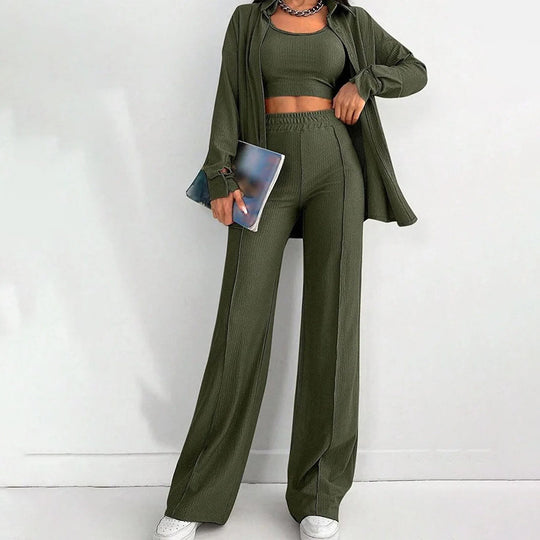 Damen Lässiges Zweiteiliges Set mit weitem Schnitt Shop Nory