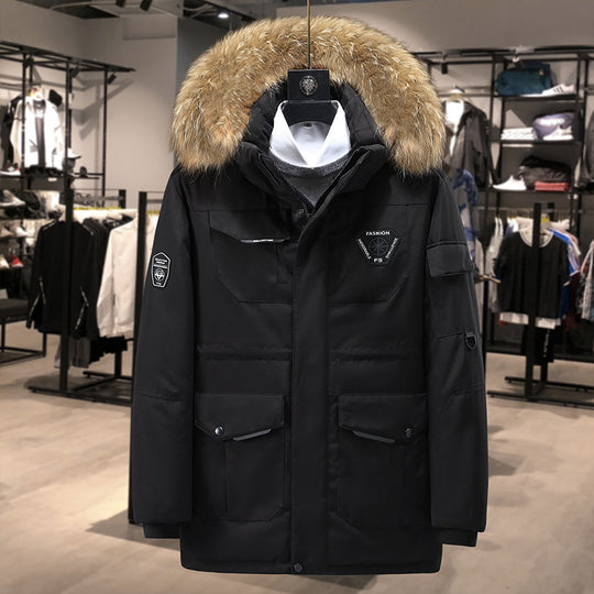 Herren technisch isolierter Winterparka mit abnehmbarer Kunstfellkapuze und multifunktionalen Taschen Shop Nory