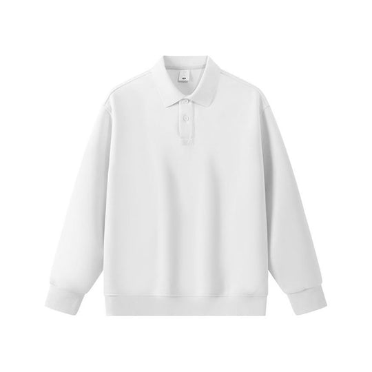 Unisex Oversize-Polo-Sweatshirt mit gerippten Bündchen und Knopfleiste Shop Nory