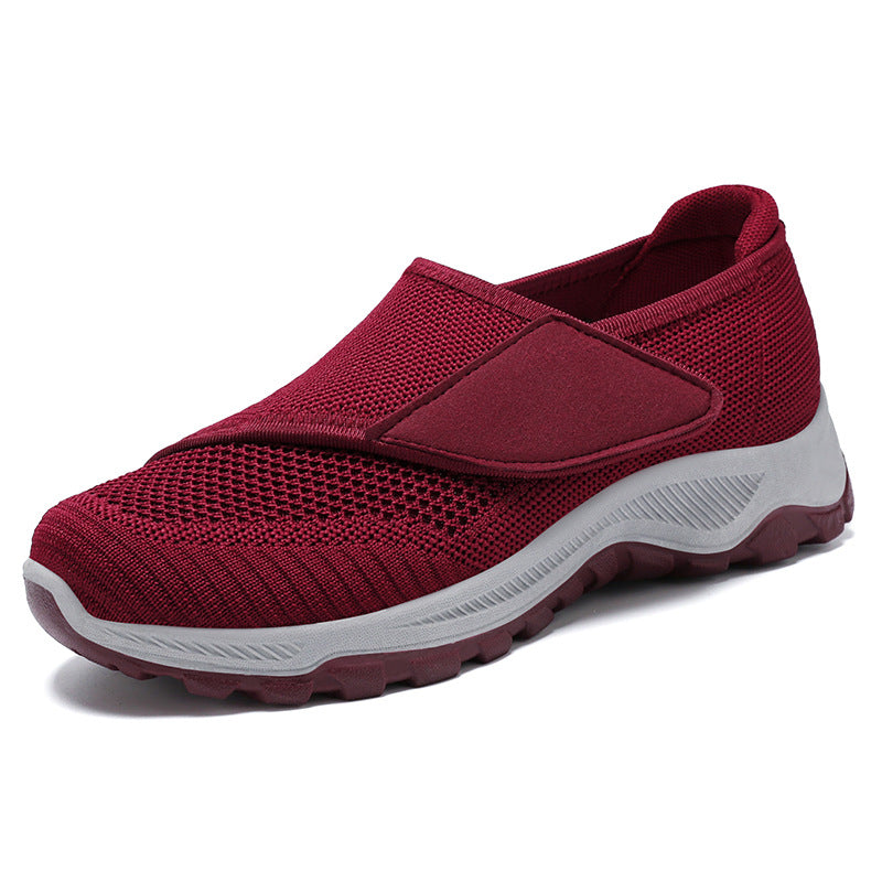 Damen nan verstellbarer Strick-Slip-On Wandersneaker mit Klettverschluss und profilierter Dämpfungssohle Shop Nory