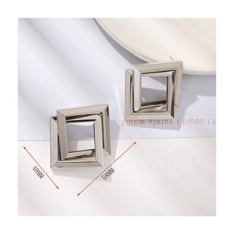 Damen Ohrringe im zeitgenössischen Quadratringdesign Shop Nory