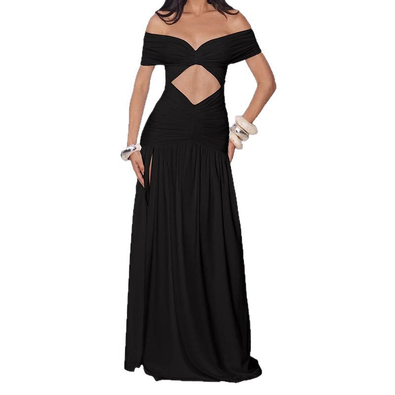 Damen Elegantes Off-Shoulder Maxikleid mit praktischem Cut-Out