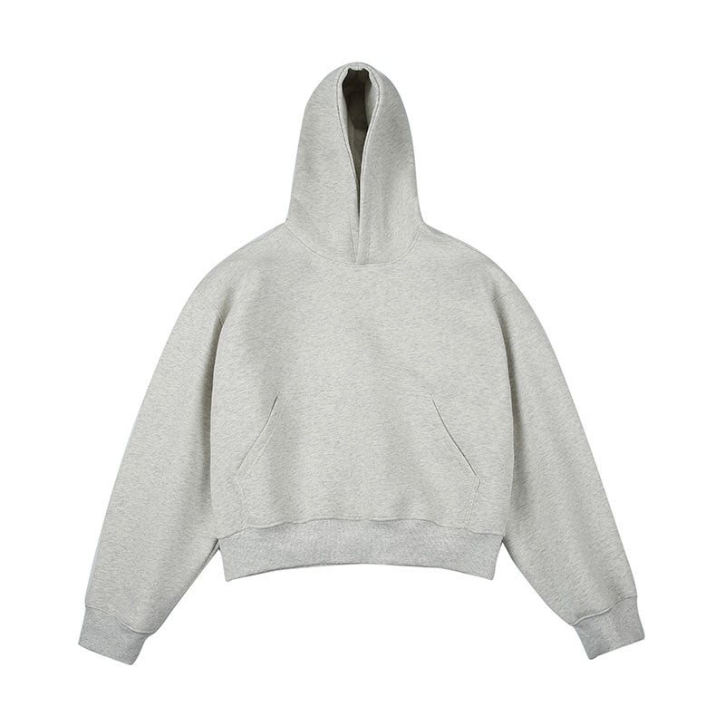 Unisex Kastiger gekürzter Kapuzenpullover mit Kängurutasche und geripptem Saum Shop Nory