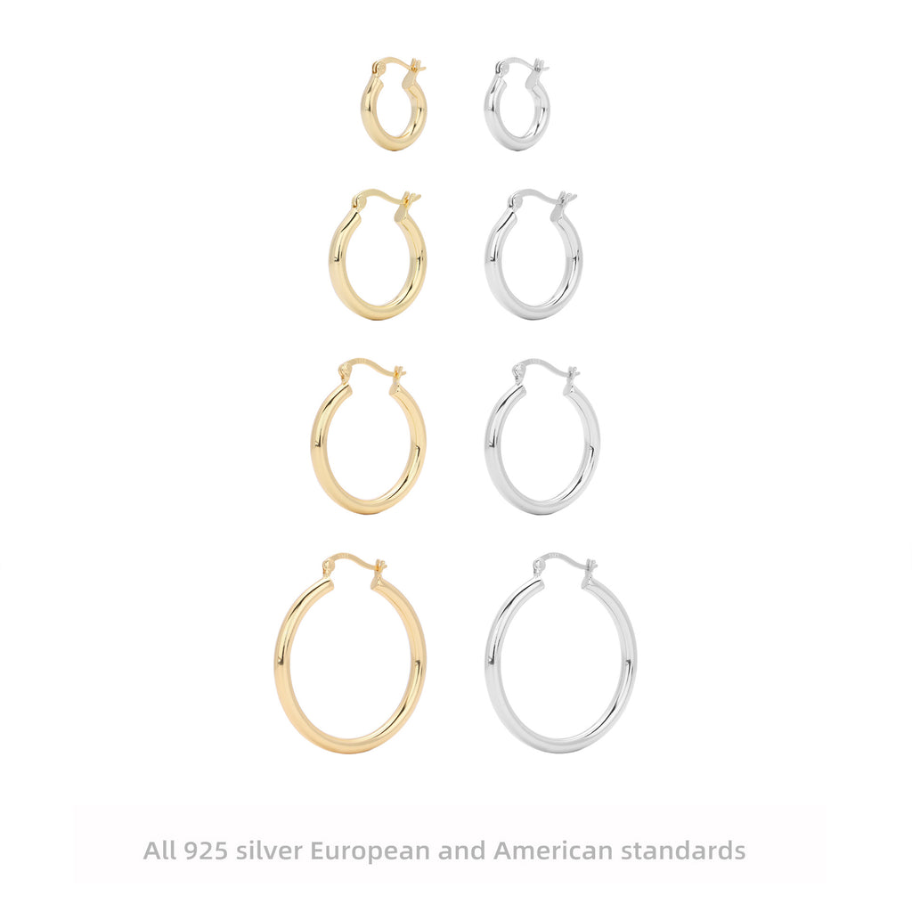 Damen Creolenohrringe mit elegantem und zeitlosem Design aus hochwertigem 925 Sterling Silber Shop Nory