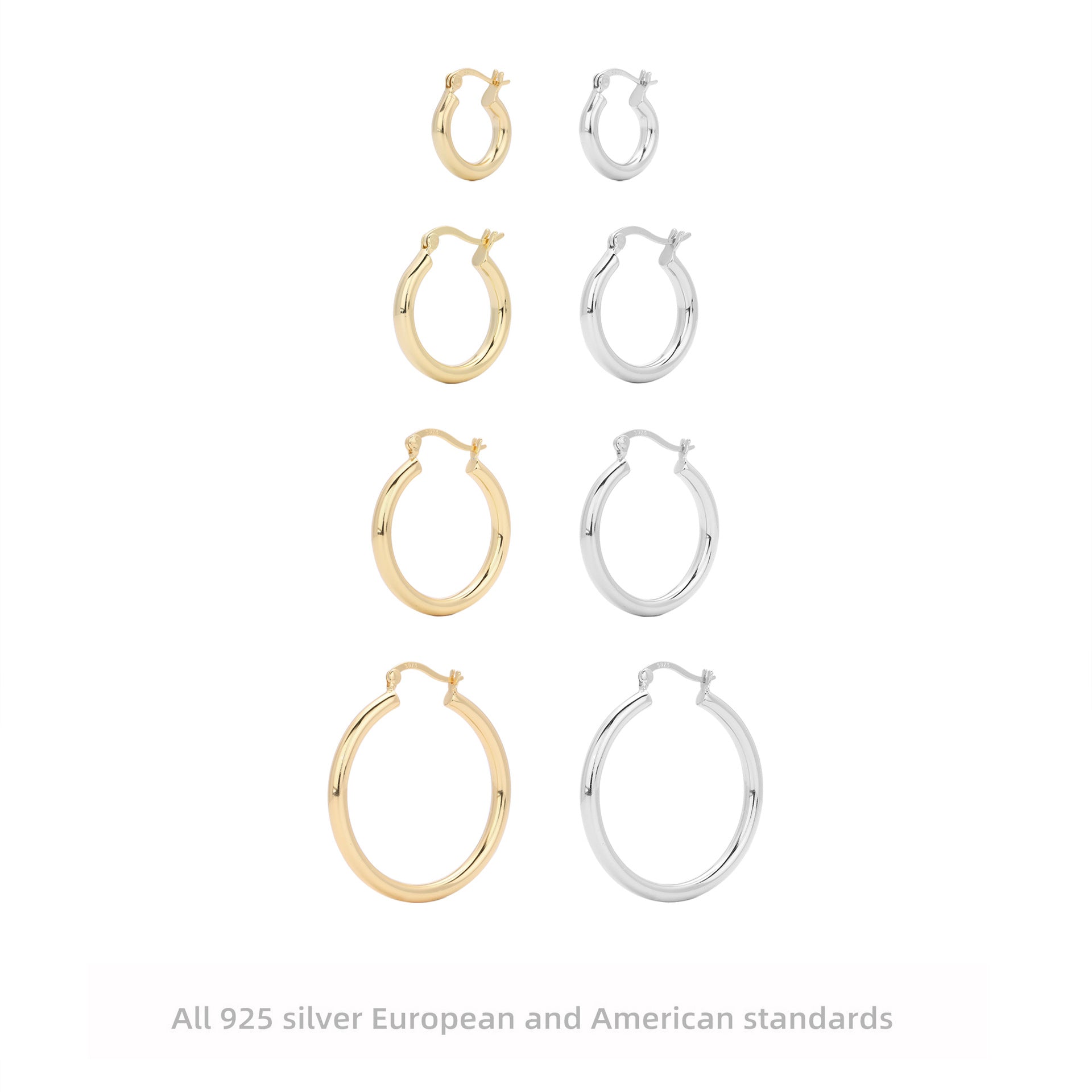Damen Creolenohrringe mit elegantem und zeitlosem Design aus hochwertigem 925 Sterling Silber Shop Nory