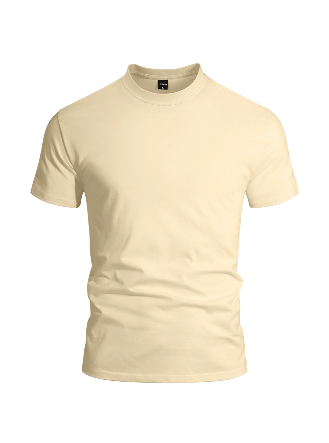 Herren nan eng anliegendes Rundhals-Basicshirt aus Singlejersey mit verstärktem Nackenband