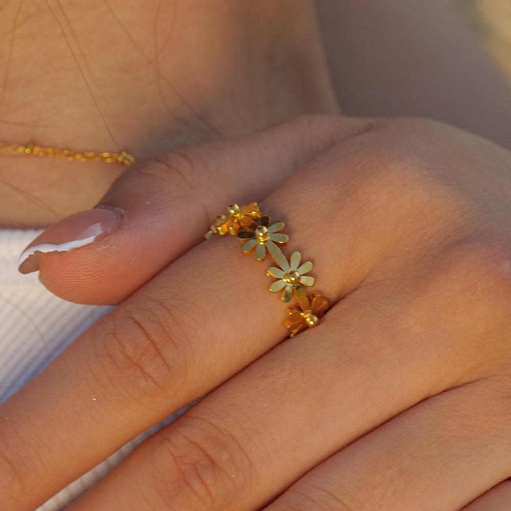 Damen Blumiger Ring mit verstellbarem Design Shop Nory