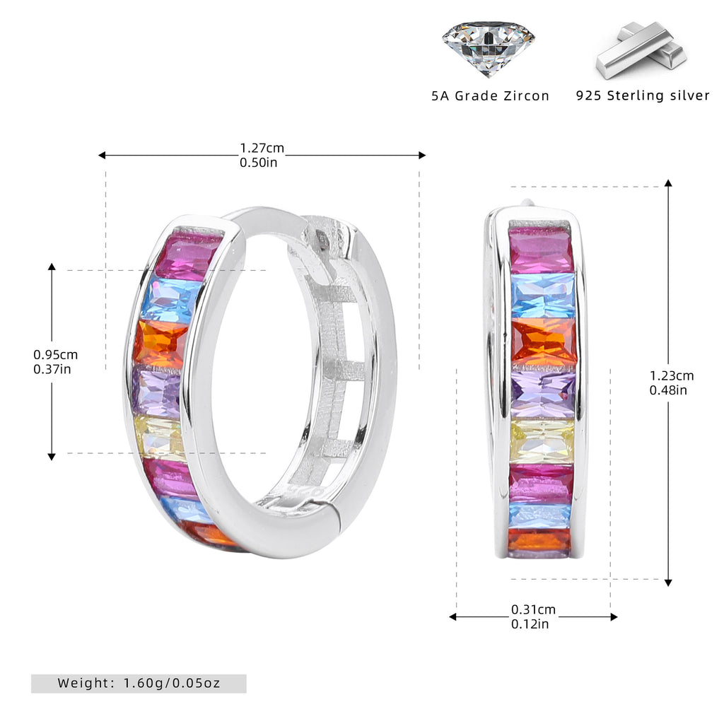 Damen Creolen mit bunten Zirkonen und feinem Design Shop Nory