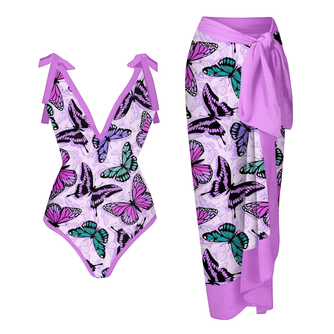 Damen Bademode-Set mit stilvollem Wickelrock Shopnory