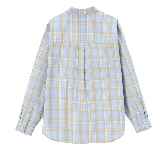 Unisex Boxy-kariertes Overshirt mit Hemdkragen und aufgesetzter Brusttasche Shop Nory