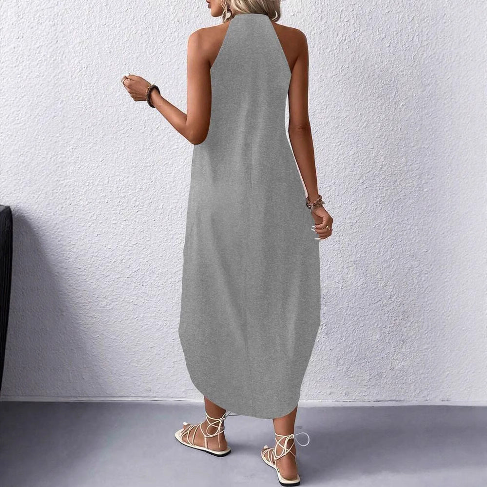 Damen lässiges Maxikleid mit hochwertigem Stoff und modischem Halsausschnitt Shopnory