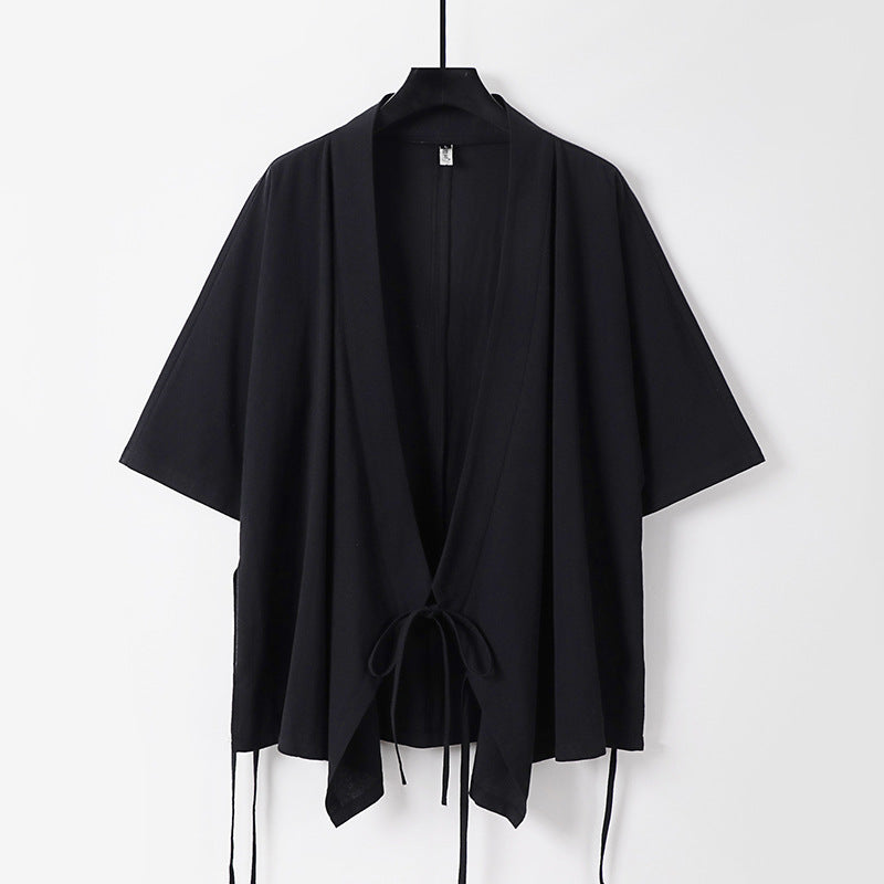 Damen locker fallende Kimono-Jacke mit Bindegürtel Shop Nory