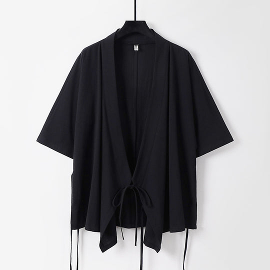 Damen locker fallende Kimono-Jacke mit Bindegürtel Shop Nory