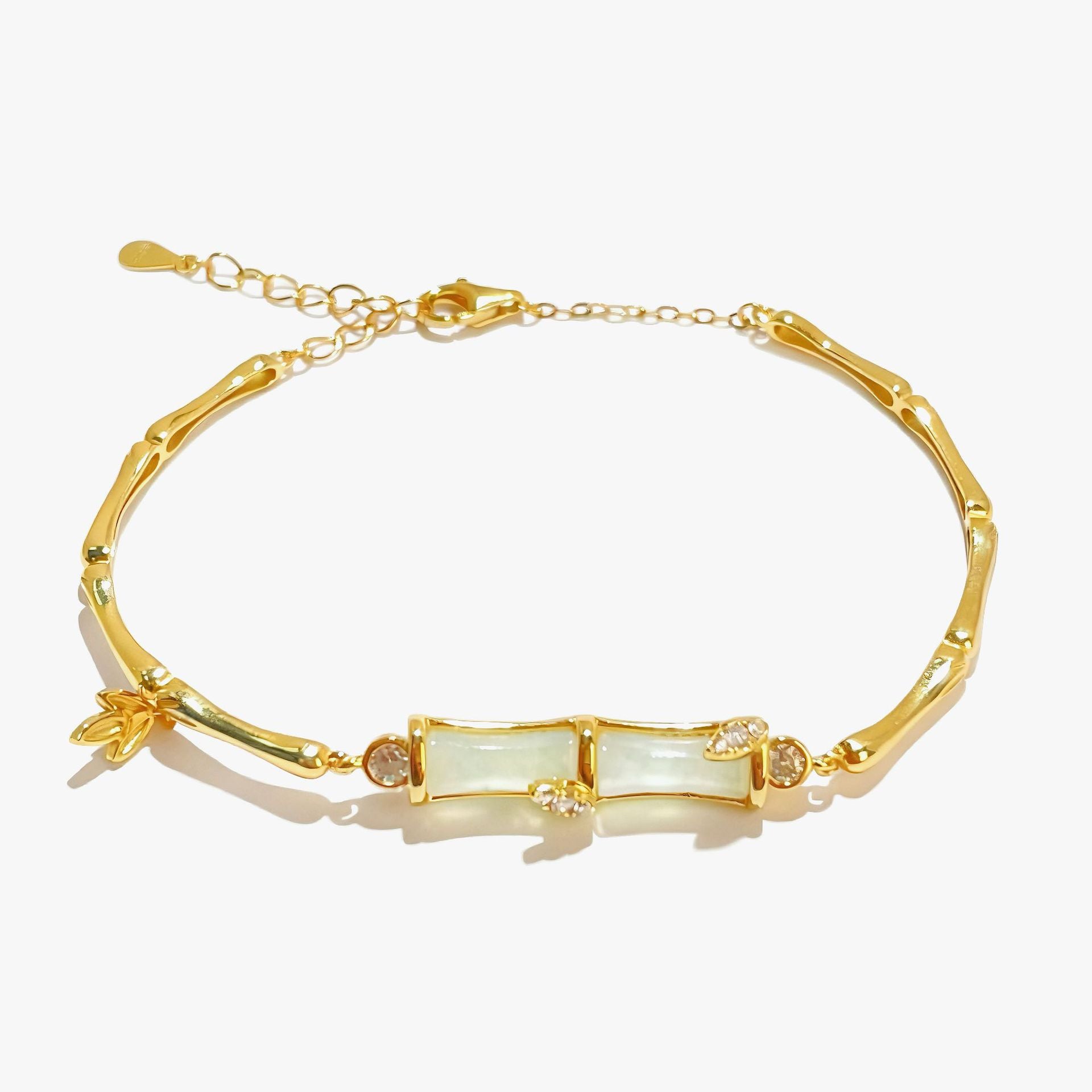 Damen Armband mit elegantem Bambusdesign und hochwertigem Jade-Edelstein Shop Nory