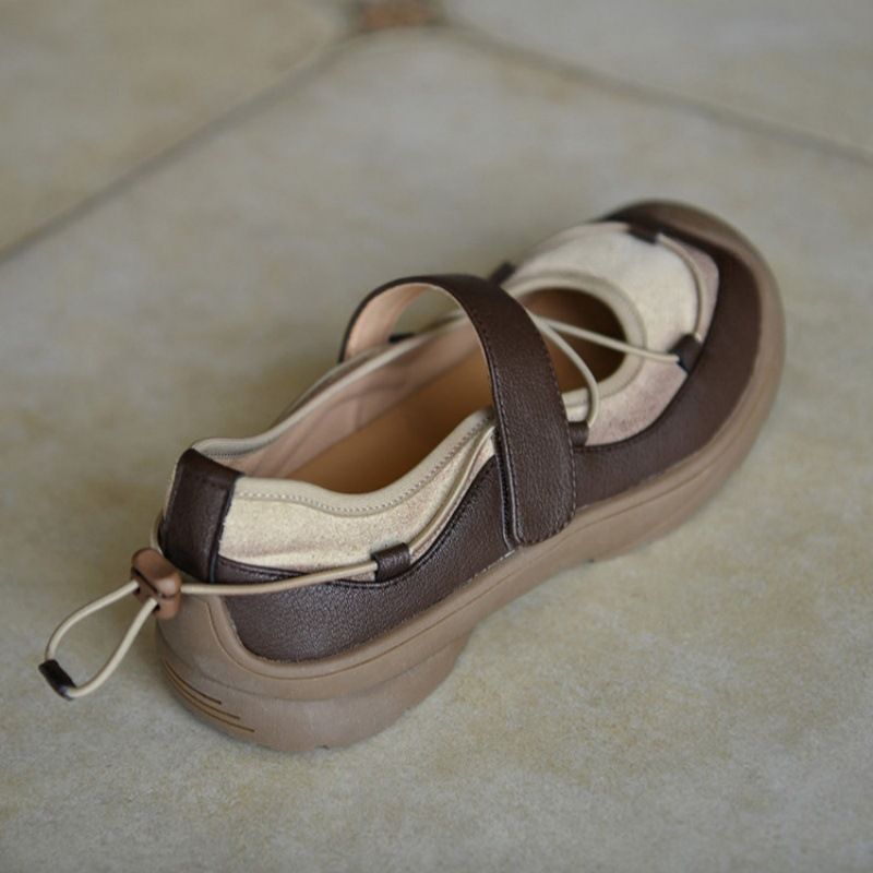 Damen Bequeme Mary-Jane-Sneaker mit Klettverschluss, elastischer Schnürung und profilierter Gummisohle Shop Nory