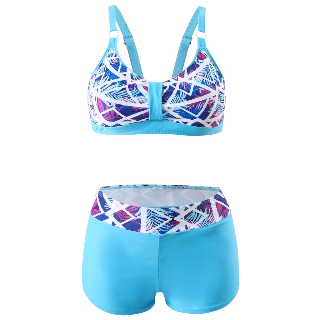 Damen nan sportliches Bikini-Set mit stützendem Bustier-Top und figurformenden Badeshorts