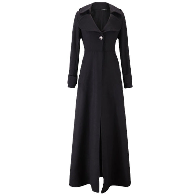 Damen Eleganter Langmantel mit klassischem Revers und modernen Akzenten