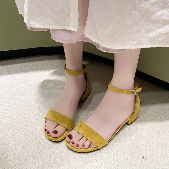 Damen bequeme Riemensandalen mit verstellbarem Fesselriemen und mittelhohem Blockabsatz