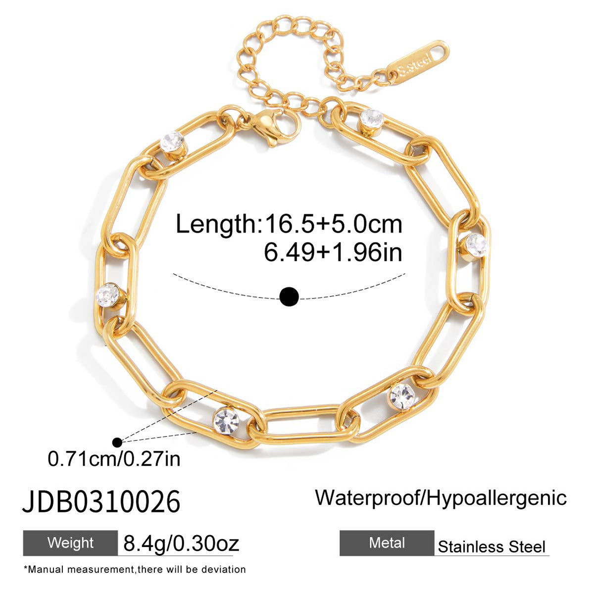 Damen elegantes Armband mit funkelnden Zirkonia-Details aus hypoallergenem Edelstahl Shop Nory
