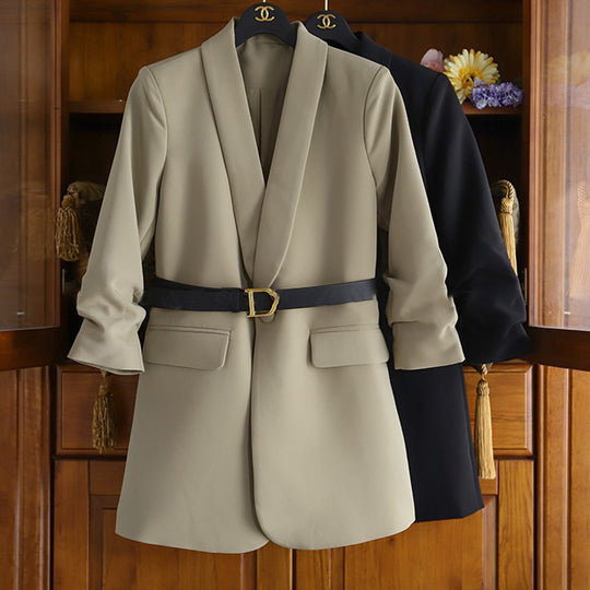 Damen Moderner Blazer mit Taillengürtel Shop Nory
