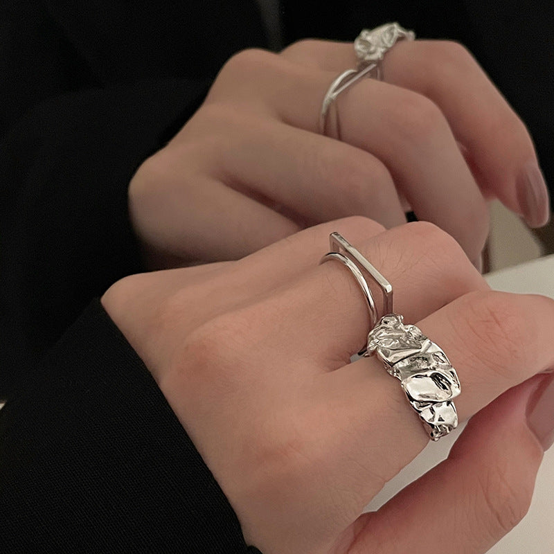 Damen Offener Ring mit quadratischem Design Shop Nory