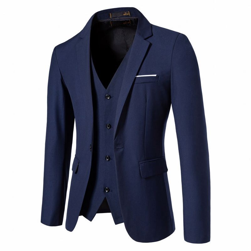 Herren Tailliertes Sakko mit passender Weste und schlanker Business‑Silhouette Shop Nory