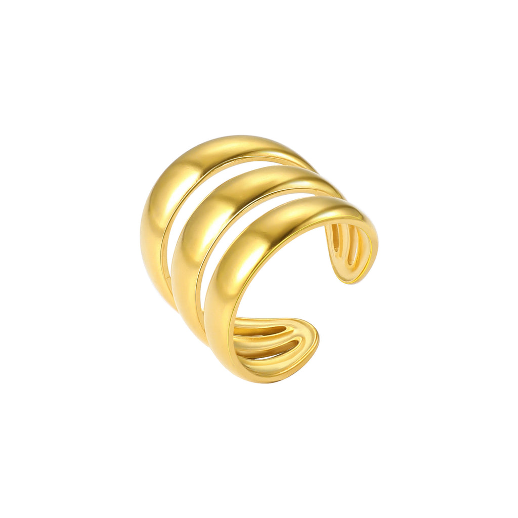 Damen Offener Ring mit elegantem Wellenmuster Shop Nory