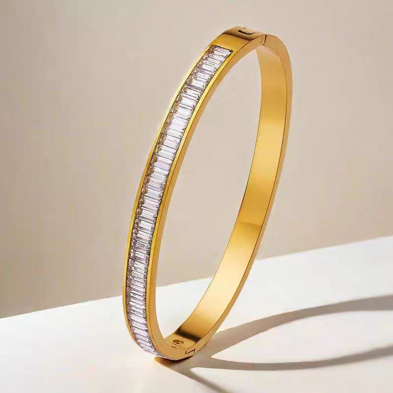Damen Elegante Kristall-verzierte Armreif Bracelet Shop Nory