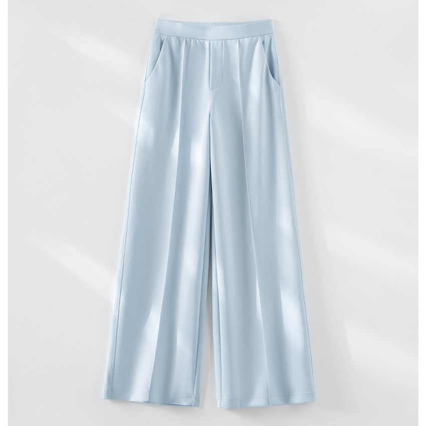 Damen Weite Palazzo-Hose aus Ponte-Jersey mit elastischem Komfortbund und Bügelfalte Shop Nory