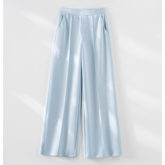 Damen Weite Highwaist-Hose mit Bügelfalte, elastischem Bund und Eingrifftaschen Shop Nory