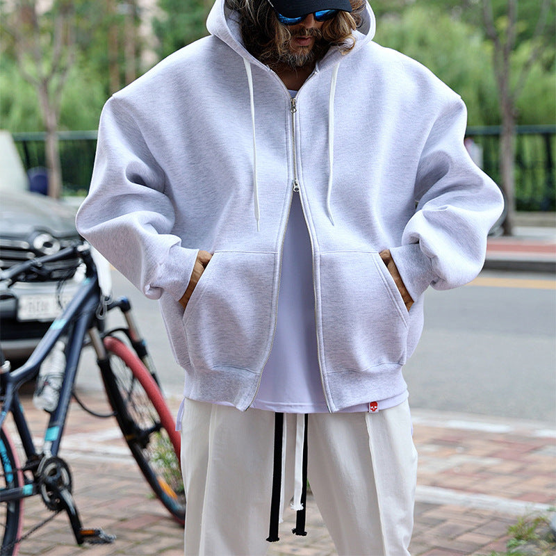 Herren Oversized Kapuzen-Zipjacke aus schwerem Fleece mit Kängurutaschen Shop Nory