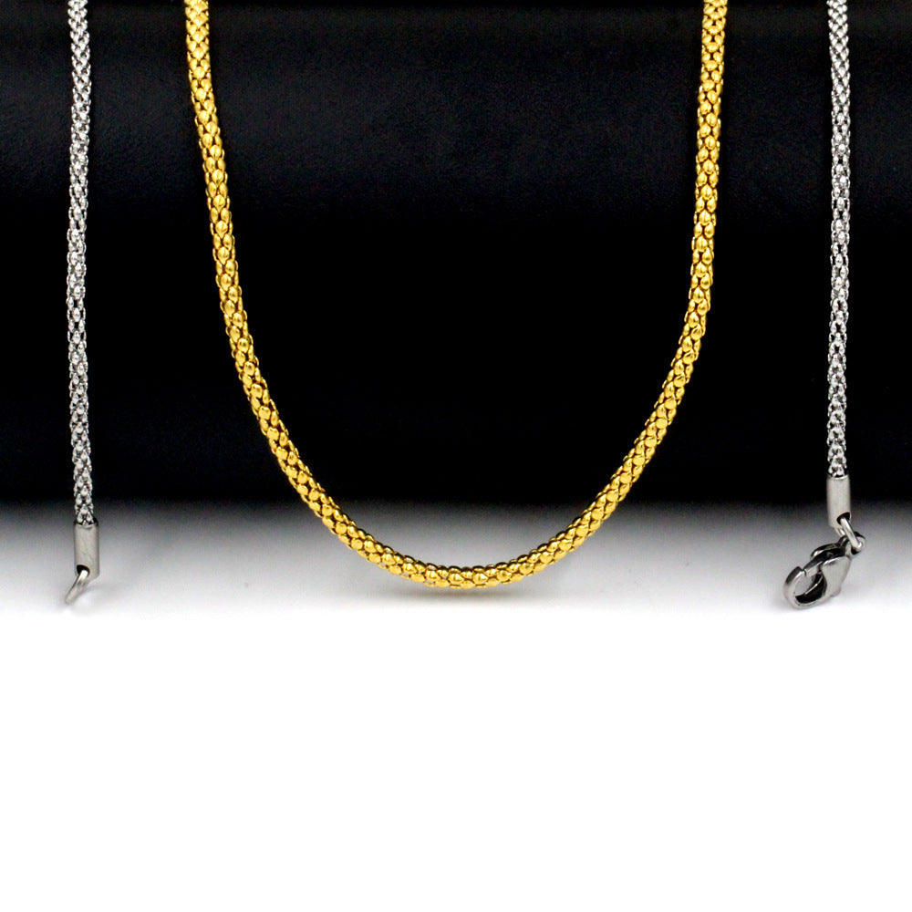 Damen Edelstahl Kette mit verschiedenen Oberflächenstrukturen Shop Nory