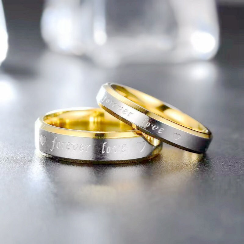 Herren Ring mit eingraviertem Liebesschriftzug und edler zweifarbiger Oberfläche Shop Nory