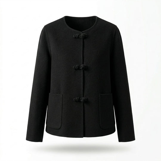 Damen Kaschmir-Mantel mit elegantem Schließe Shop Nory