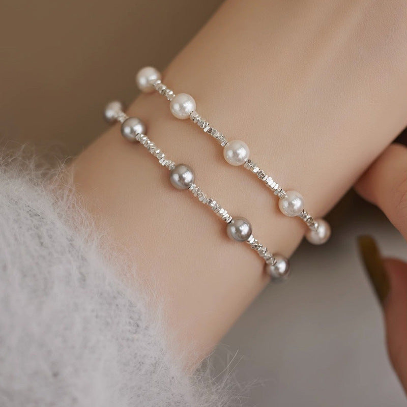 Damen Elegantes Perlenarmband mit funkelnden Akzenten Shop Nory