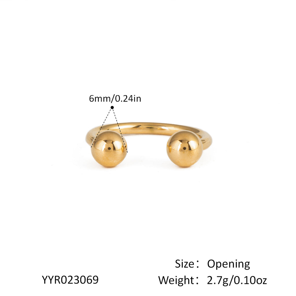 Damen Eleganter Ring mit Doppel-Kugel Shop Nory