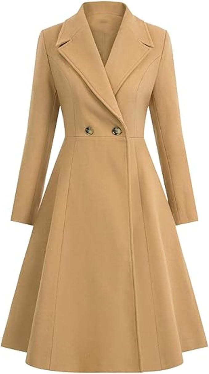 Damen Eleganter Oversize-Mantel mit doppelter Knopfreihe