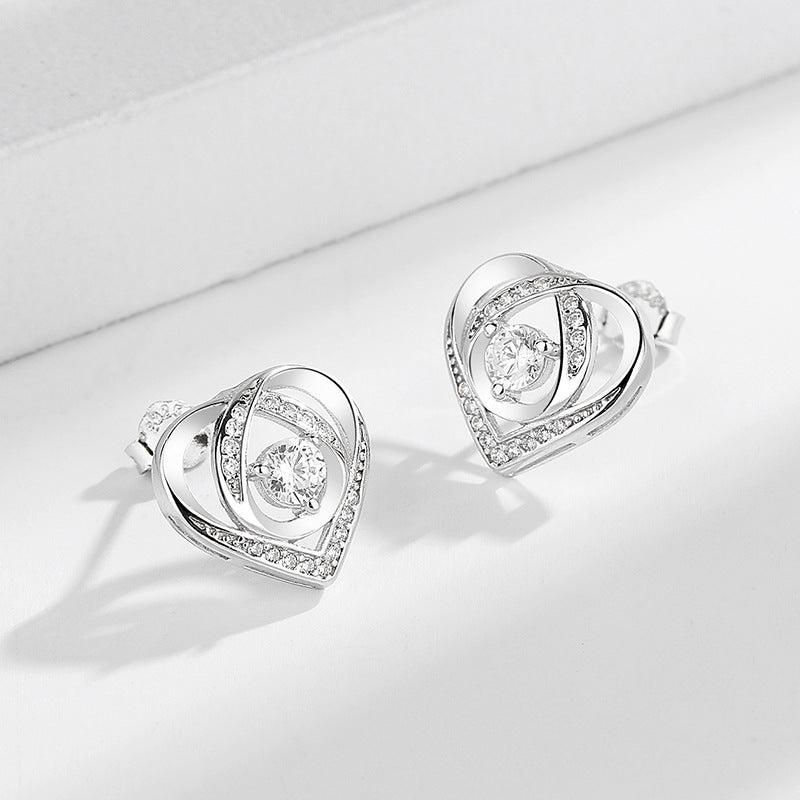 Damen Ohrringe im eleganten Herzdesign mit funkelnden Zirkonia Shop Nory