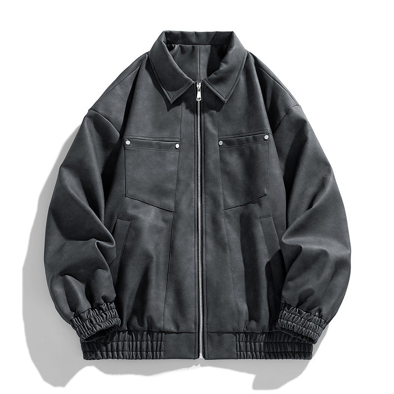 Herren Modische Jacke mit Stehkragen und praktischen Taschen Shop Nory