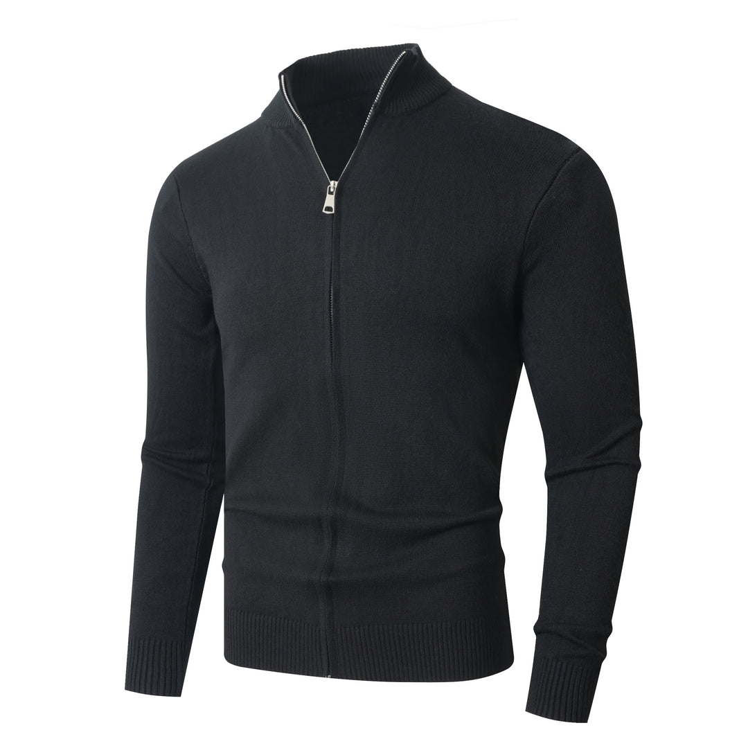 Herren Slim-Fit Feinstrick-Cardigan mit Zweifach-Reißverschluss und Stehkragen Shop Nory
